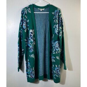 Womens Pioneer Woman Open Cardigan Long Floral Green White Blue M NWT
